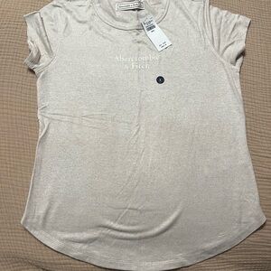 Abercrombie & Fitch Women's Beige Short Sleeve Tee
